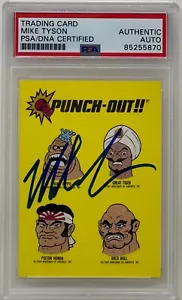 Mike Tyson signierte 1989 Topps Nintendo Punch Out streng geheime Tipps Karte #15 PSA/DNA - Bild 1 von 2