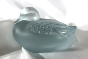 Lalique Crystal France Canard Dormeur Frosted Blue Sleepy Duck signiert EUC - Bild 1 von 6