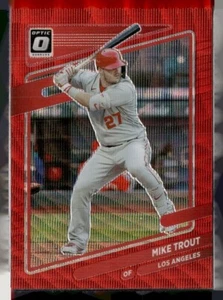 2021 OPTIC RUBY WAVE MIKE TROUT ANGELS - Picture 1 of 1