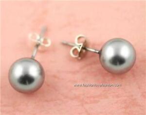 1 Pair Pierced Faux Pearl Round Stud Earrings 13 Colors with 4 Sizes to Choose