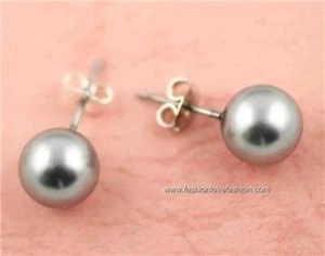 1 Pair Pierced Faux Pearl Round Stud Earrings 13 Colors with 4 Sizes to Choose - Picture 1 of 16
