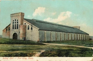 Postal de Riding Hall Fort Riley Kansas KS pm 1907 - Imagen 1 de 2