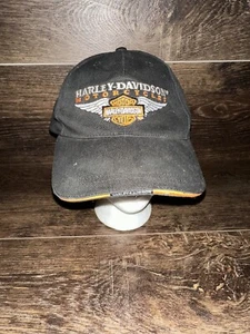 Harley-Davidson Motorcycles Hat Cap Strap Back Black Adjustable Embroidered - Picture 1 of 9