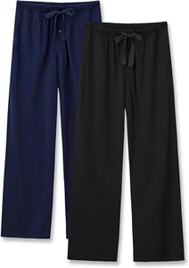100% Cotton Mens Pajama Pants Lightweight Sleep Lounge Bottoms Elastic Waistband - Picture 1 of 12