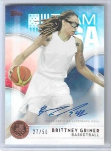 2016 TOPPS OLYMPIC SET BRITTNEY GRINER "BRONZE" AUTOGRAPH AUTO CARD ~ /50  WNBA - Picture 1 of 2
