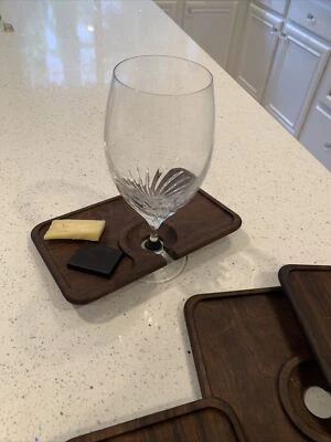 CRATE & BARREL Wooden Cocktail Appetizer  Wine Plates & Dine 6 Plates - Image 1 of 4