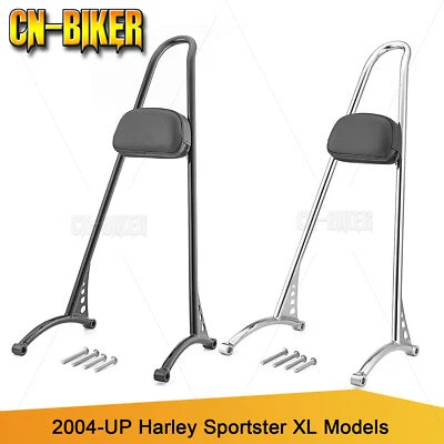 Sissy Bar Passenger Backrest For Harley Sportster Forty Eight Iron XL 883 1200 - Imagem 1 de 4