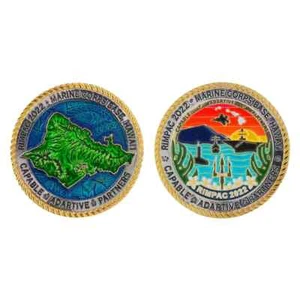 MONETA SFIDA 1,75" MARINE CORPS BASE RIMPAC ISLAND HAWAII - Foto 1 di 1