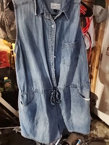 Blue Universal Thread Sleeveless Denim Shorts Romper sz XL - Picture 1 of 4