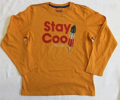 Camiseta de manga larga naranja Life Is Good para niños con gráfico de paleta talla L (10) nueva sin etiquetas Foto 1 de 4