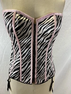 Corsé Mujer Cebra y Rosa Reversible Corsé Set by Dreamgirl Foto 1 de 4