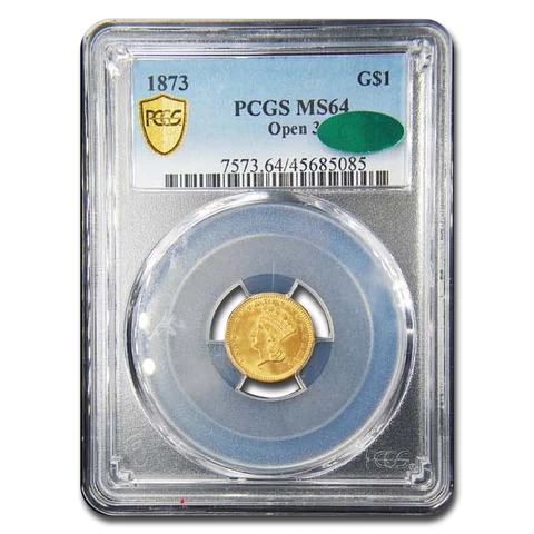 1873 $1 Indian Head Gold MS-64 PCGS CAC (Open 3) - SKU#248533 Cover