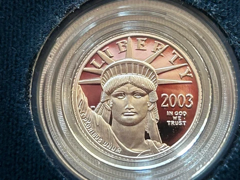 2003-W 1/10oz Proof Platinum Eagle Coin with Box and Papers Cover