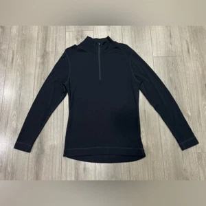 Smartwool Mens 1/4 Zip Merino Wool Shirt Wool Black Base Layer Long Sleeve Sz XL - Picture 1 of 8