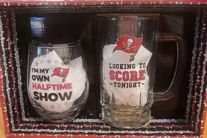 Tampa Bay Buccaneers Wine Glass and Beer Stein Set - NFL Novelty - Picture 1 of 7