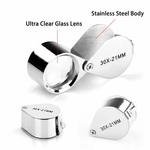 Magnifying Glass Folding Jewellers Loupe Jewellery Eye Lens Magnifier 30X21mm - Picture 1 of 6