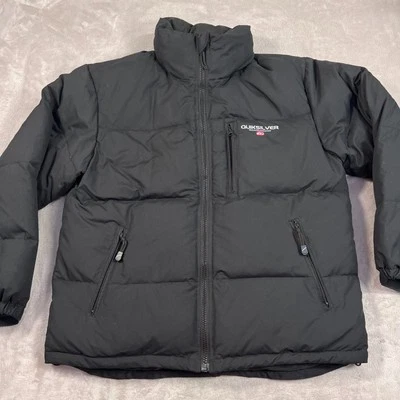 Jaqueta Quiksilver Masculina XL Preta Zíper Completo Isolamento Capuz Embalável - Imagem 1 de 4