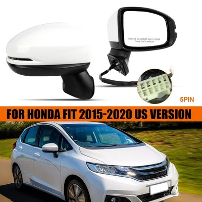 For 2015-2020 Honda Fit White Mirror Assembly W/ Turn Lamp Right Passenger Side Foto 1 de 4