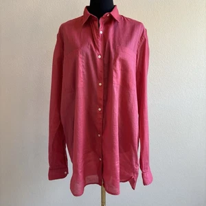 GAP Women's XL Tall Button-Up Shirt Autumn Rose Pink Long Sleeve Casual Top - Picture 1 of 13