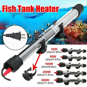 US Aquarium Water Heater 50-300W Submersible Fish Tank Thermostat Heating - Bild 1 von 31