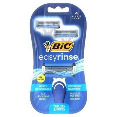 EasyRinse, maquinillas de afeitar desechables para hombre, 2 maquinillas de afeitar Foto 1 de 4