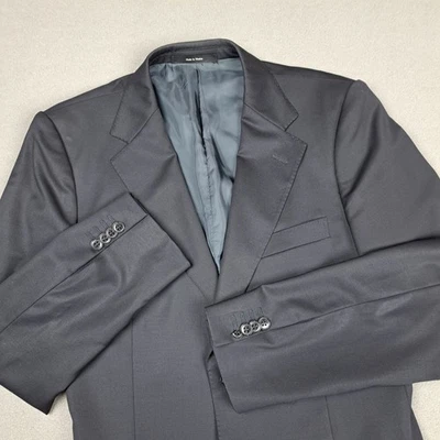 Blazer masculino Ermenegildo Zegna "macio" 36 preto lã casaco esportivo formal de negócios - Imagem 1 de 4