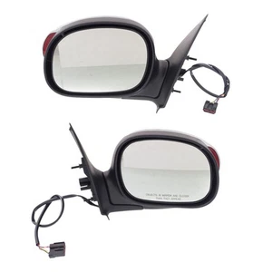 Mirror Set For 00-01 Ford F-150 LH RH Chrome Cap w/ Sgnl Light Regular/Super Cab - Picture 1 of 12