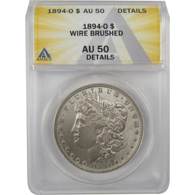 1894 O Morgan Dollar AU 50 Details ANACS Silver $1 Coin SKU:I19331 - Image 1 of 4