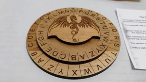 CREATIVE ESCAPE ROOMS MINI WOOD HANDMADE DRAGON CIPHER FOR TABLE TOP GAMING - Picture 1 of 6