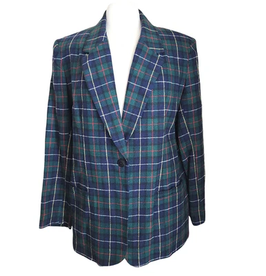 Blazer De Colección Blanco Ciervo Academia Para Mujer 14 Tartán Cuadros Colegial Lana Novio Foto 1 de 4