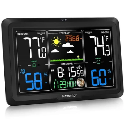 Weather Station Wireless Indoor Outdoor, Indoor Outdoor Thermometer Wireless,... - Image 1 of 4