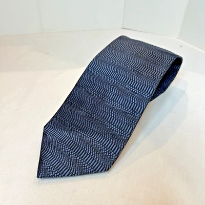 ALFANI Men's 100% Silk Geometric Design Blue/Black Neck Tie - Image 1 of 4