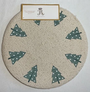 Rachel Ashwell Farmhouse RUNDE Tischsets (4) 15 ZOLL WEIHNACHTSBAUM NEU IN VERPACKUNG - Bild 1 von 3