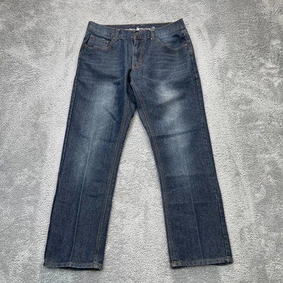 Pantalones de mezclilla Beverly Hills Polo Club para hombre 34x32 azul pierna recta logotipo lavado oscuro Foto 1 de 4