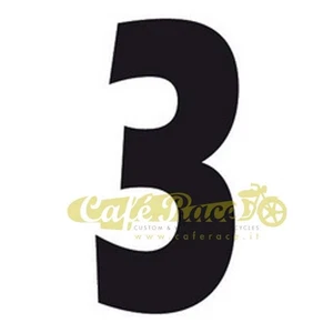 Number 3 Black number plate fairing cafe racer tracker scrambler - Picture 1 of 1