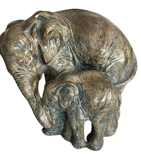 Bronze Elefant & Kalb Skulptur * Figur * Tier * Exotisch * Z02 - Bild 1 von 5