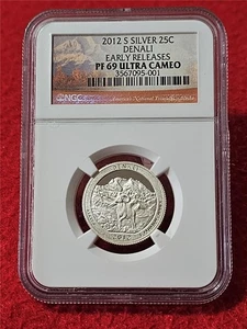 2012-S DENALI SILVER QUARTER NGC PF 69 UC EARLY RELEASES     #T5752 - Picture 1 of 2