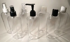 8 Unzen PET Kunststoff BPA frei 24/410 klar Cosmo Oval Flaschen Verschlüsse Pumpsprüher - Bild 1 von 8