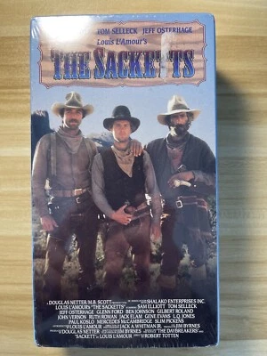 The Sacketts (VHS, 1991, 2-Tape Set) New Sealed - Tom Selleck - Western Foto 1 de 2
