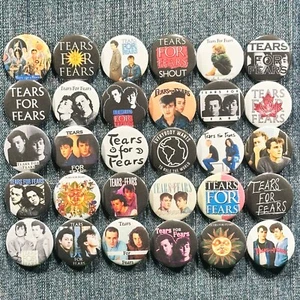 STRAPPI PER PAURA musica anni 80 1,5" bottoni pinback retrò new wave pop rock, 30 spille - Foto 1 di 9