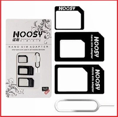 NOOSY NANO MICRO SIM KARTEN ADAPTER LESER NADEL HANDY TABLET SMARTPHONE UNIVERSAL - Z7