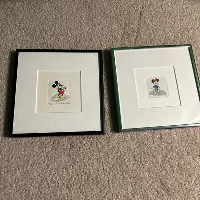Obra de arte grabado enmarcada de Mickey & Minnie Mouse Sowa & Reiser #D/500 pintada a mano Foto 1 de 4