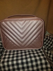 cosmetic bag Travel Bag Rose Gold Zip Around Overnight Accessories Organizer  - Picture 1 of 16