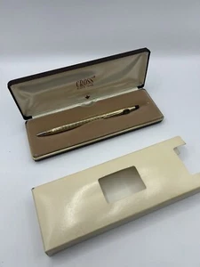 Cross 10KT Gold Filled Ball Pen 4502 Logo Original Case Vintage 1980's USA Made - Picture 1 of 6