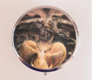 William Blake Pastillero Estuche Pastillero Soporte Baratija Rojo Dragón Poeta Artista - Imagen 1 de 4