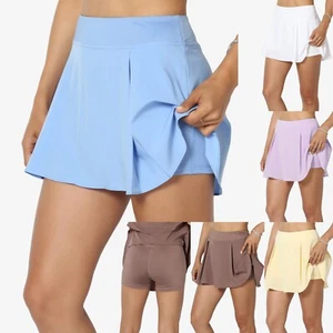 TheMogan Pleated Tennis Golf Skirt Stretch Moisture Wicking Short Inset Skort - Picture 1 of 33