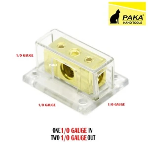2-Way Car Audio Solar Amp Power/Ground Cable Splitter Distribution Block 1/0ga - Picture 1 of 1