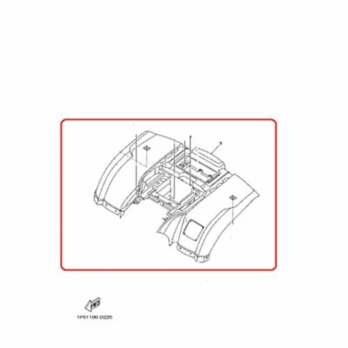 OEM NEW GENUINE FACTORY YAMAHA BIG BEAR BRUIN 250 REAR FENDER RED Foto 1 de 1
