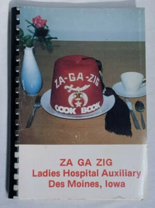 Za-Ga-Zig Shrine Ladies Hospital Auxiliary Des Moines Iowa Cookbook 1979 Vintage - Imagen 1 de 6