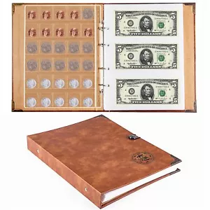 Coin Collection Album - 150 Pockets & 240 Currency Sleeves Organizer - Picture 1 of 6